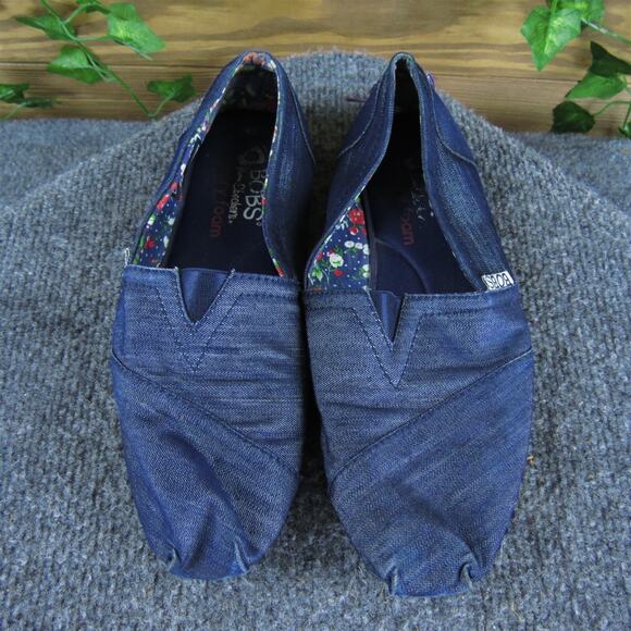 Bobs By Skechers Women's‎ Memory Foam Loafer Blue Fabric Sz 6.5 Medium Used 2025 - Picture 3 of 7